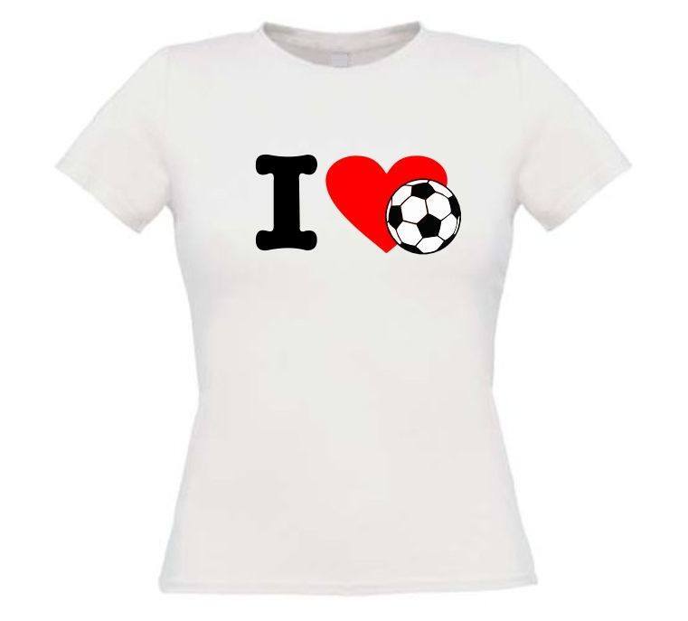 Dankbaar Nacht Zenuw I love voetbal t-shirt korte mouw Goedkoop