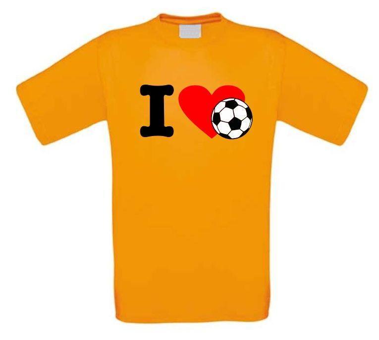 Dankbaar Nacht Zenuw I love voetbal t-shirt korte mouw Goedkoop