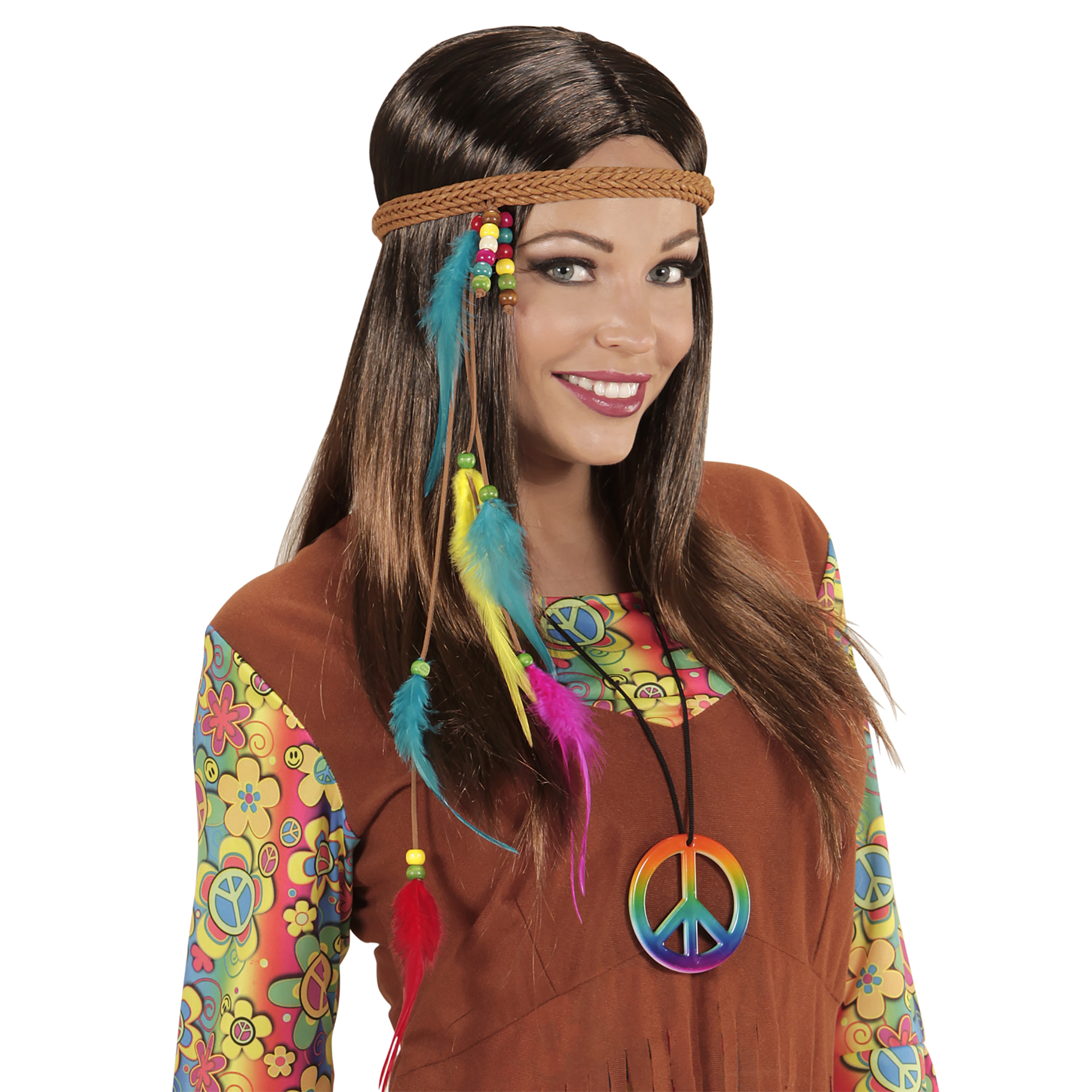 kabel geweer gordijn Hippie hoofdband met veren gekleurd luxe Goedkoop