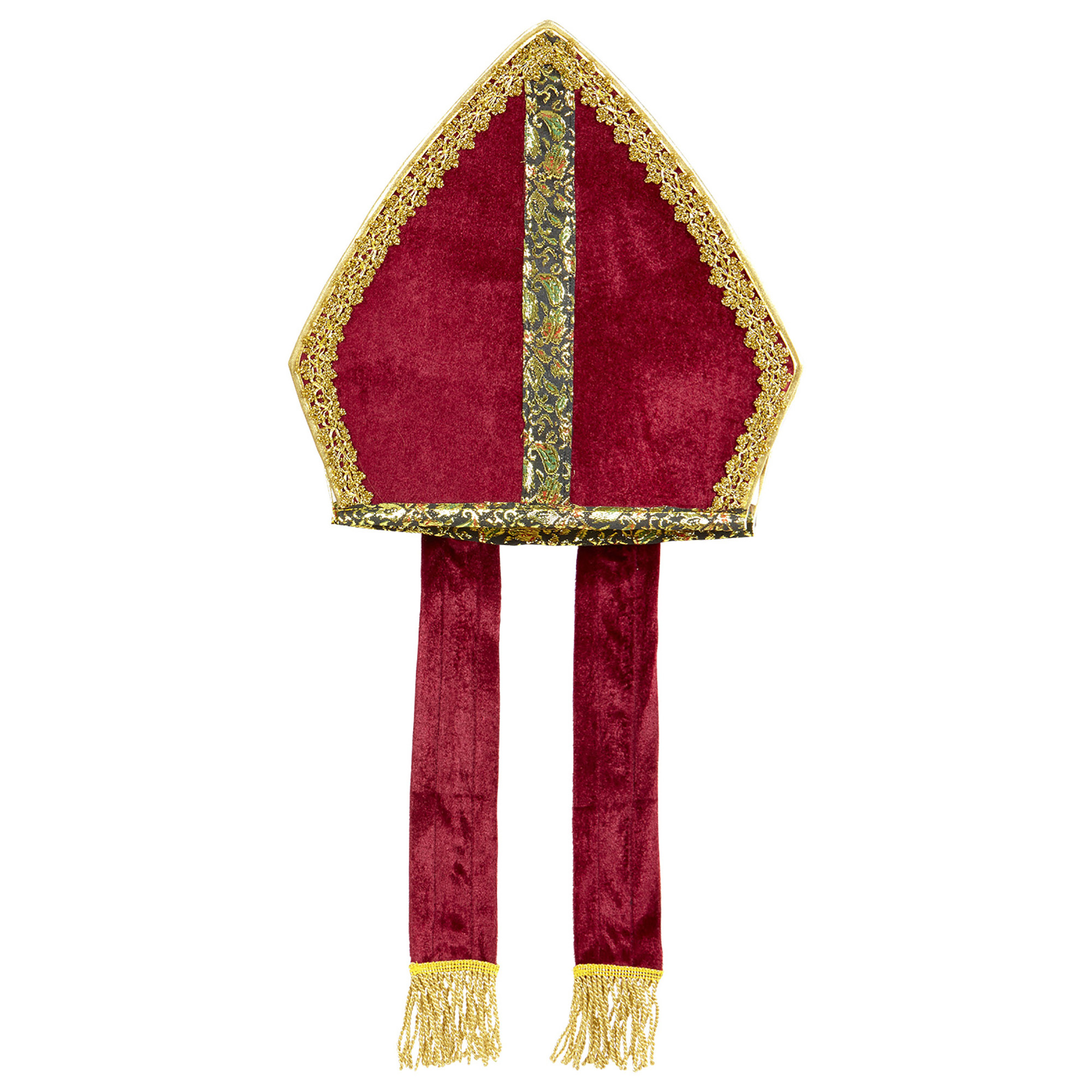 Sinterklaas mijter rood plat model