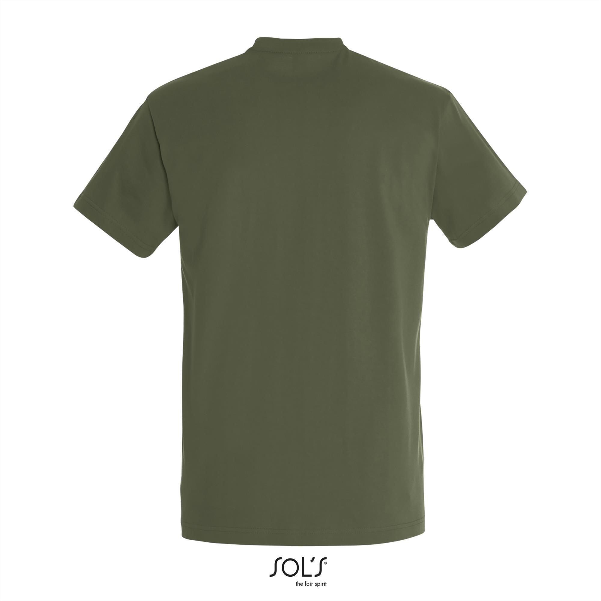 Ja Humoristisch Rand Klassieke heren T-shirt Army leger kleur Goedkoop