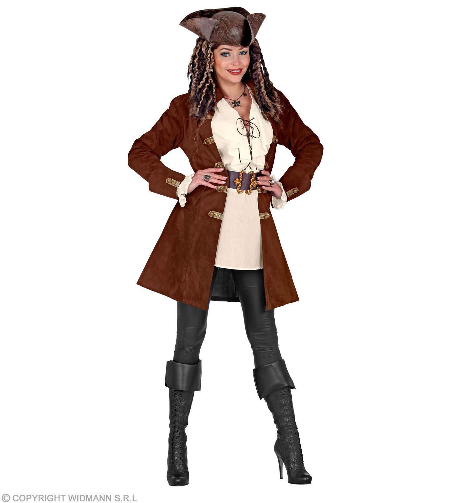 schrijven metgezel zij is Dames jas suede piraat carnavalskleding piraten jas ...