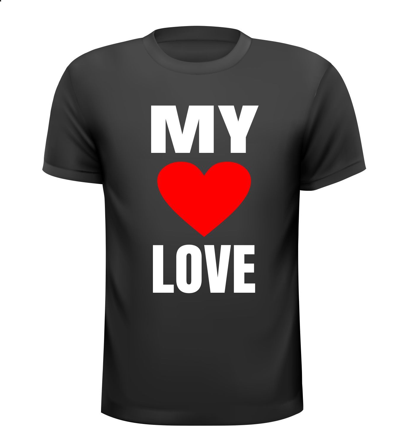 mooi perspectief of Valentijn T-shirt my love mijn liefde Goedkoop