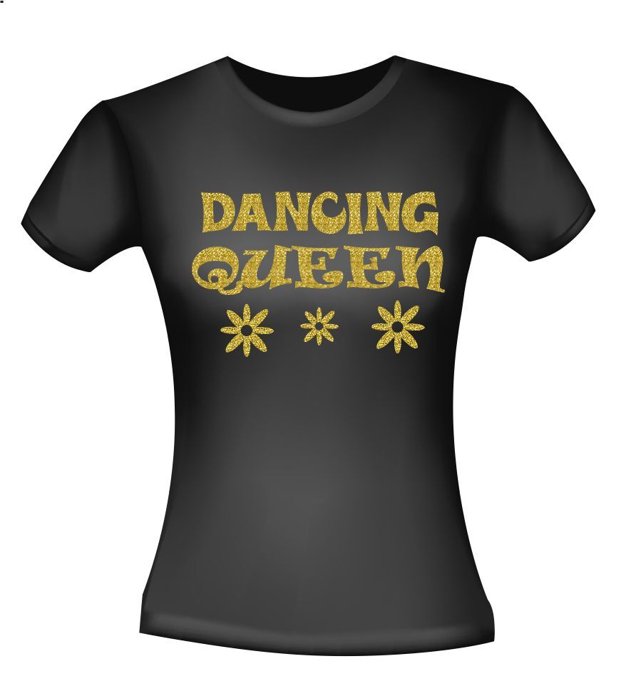 Sneeuwwitje nadering verlies Dames Shirtje Dancing Queen seventies gouden ...