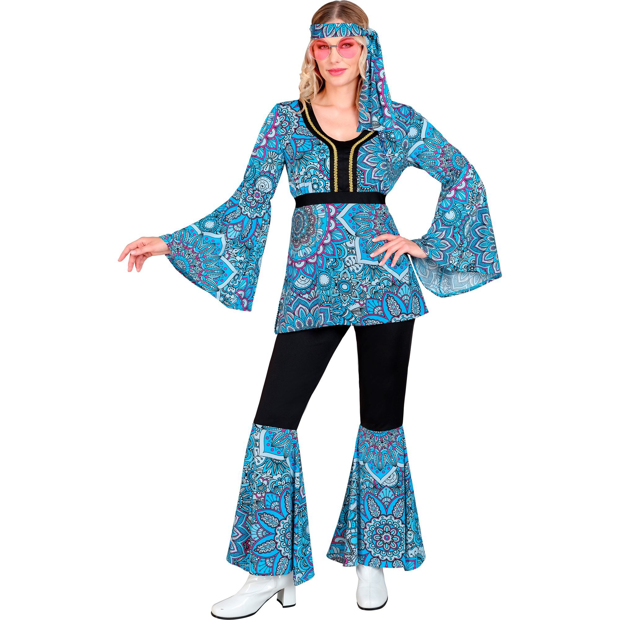 beleef de spirit van de jaren 60 in stijl hippie kostuum dames met mandala Print