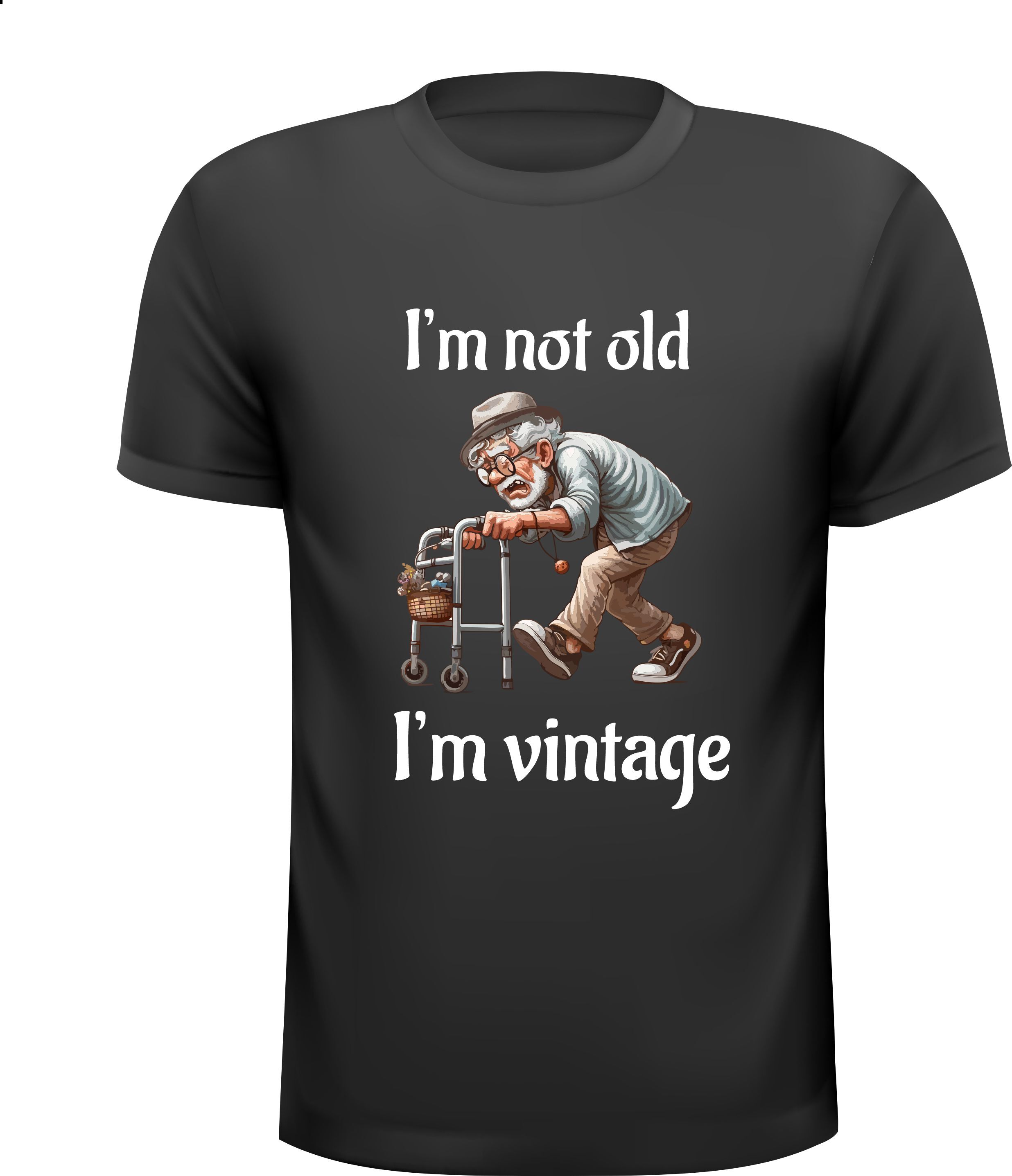 Shirtje i'm not old i'm vintage man leuk kado voor een man op leeftijd verjaardag