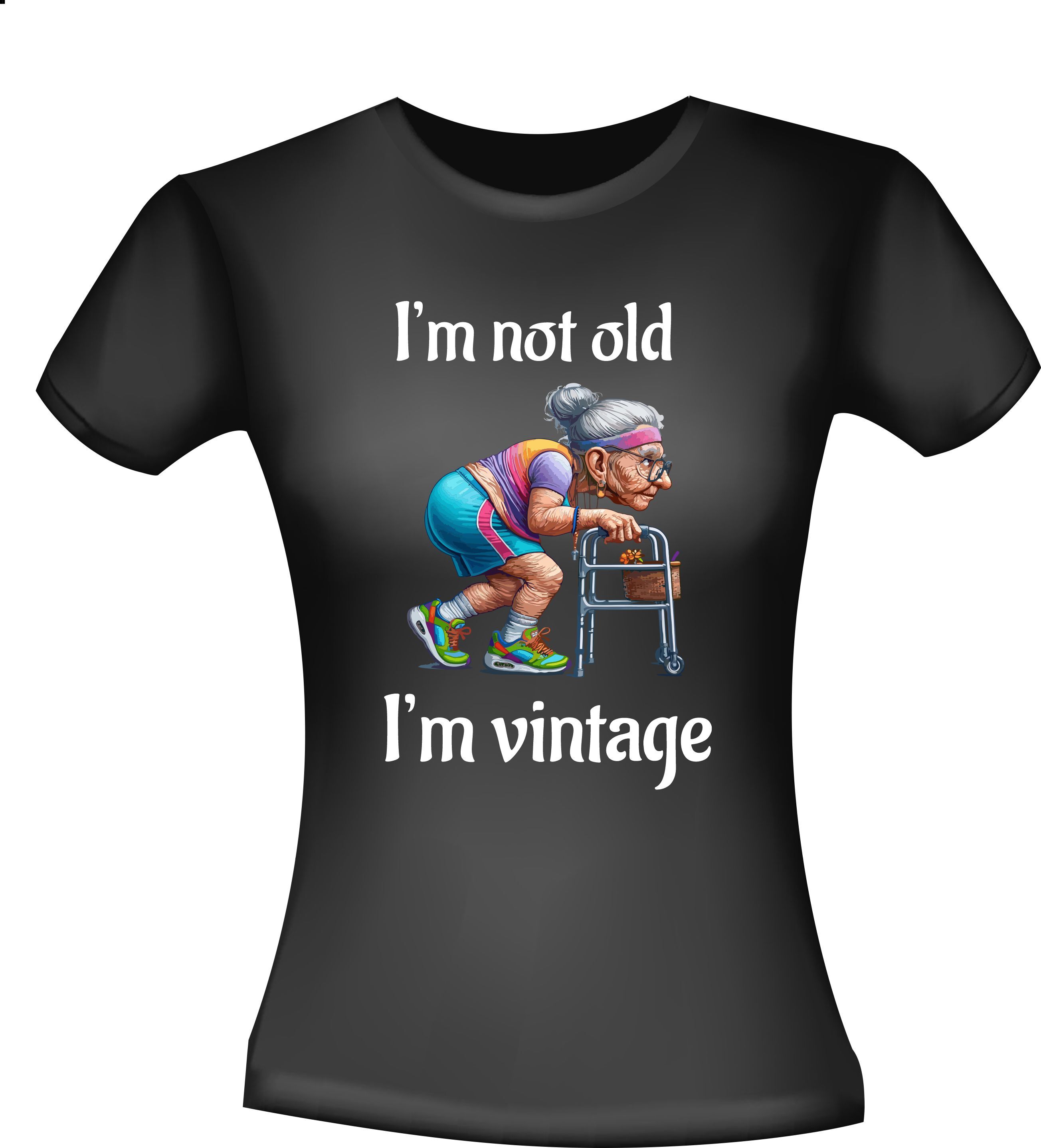 Shirtje i'm not old i'm vintage man leuk kado voor een vrouw op leeftijd verjaardag