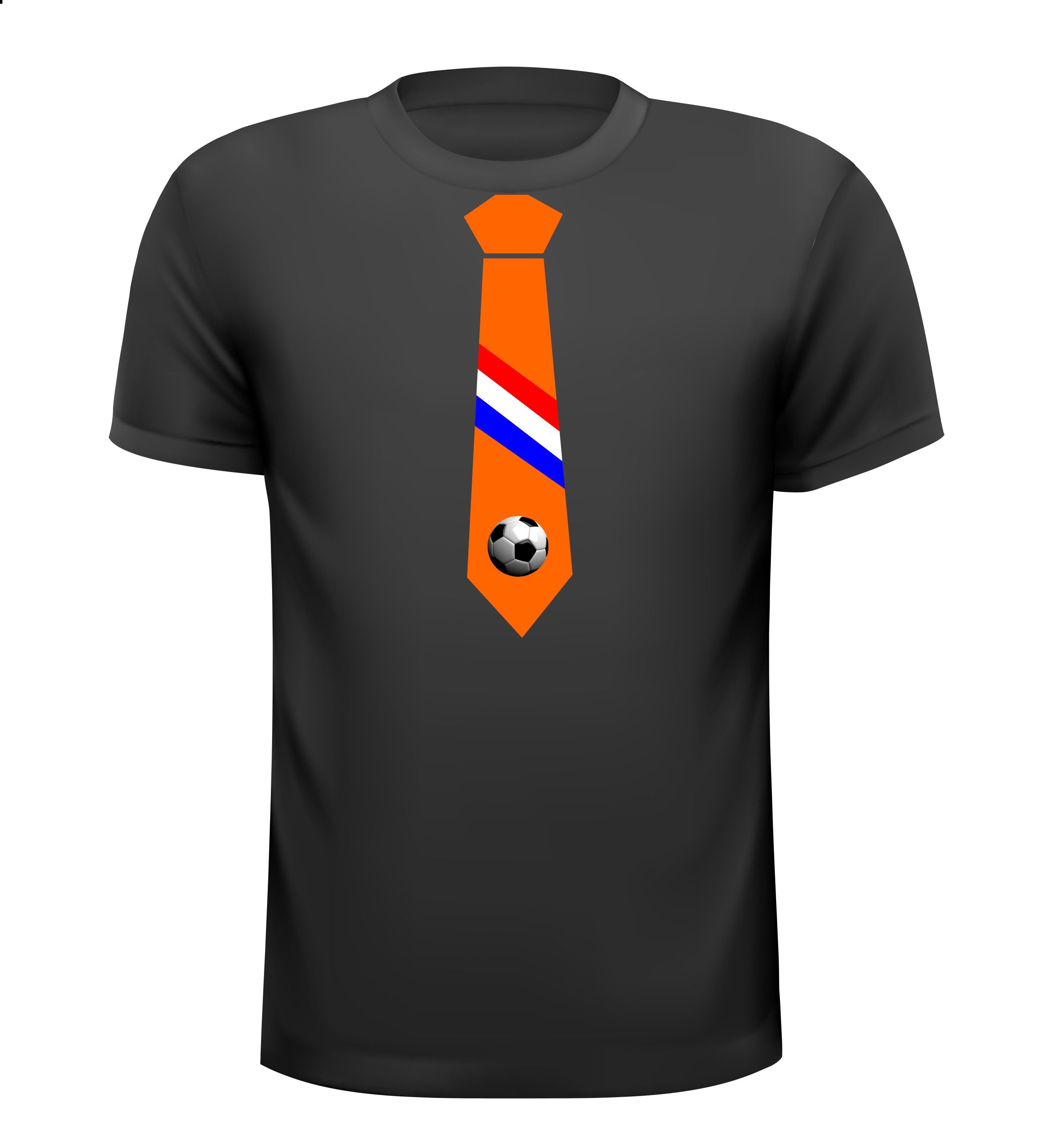 Shirtje met stropdas in het oranje met voetbal EK WK oranje