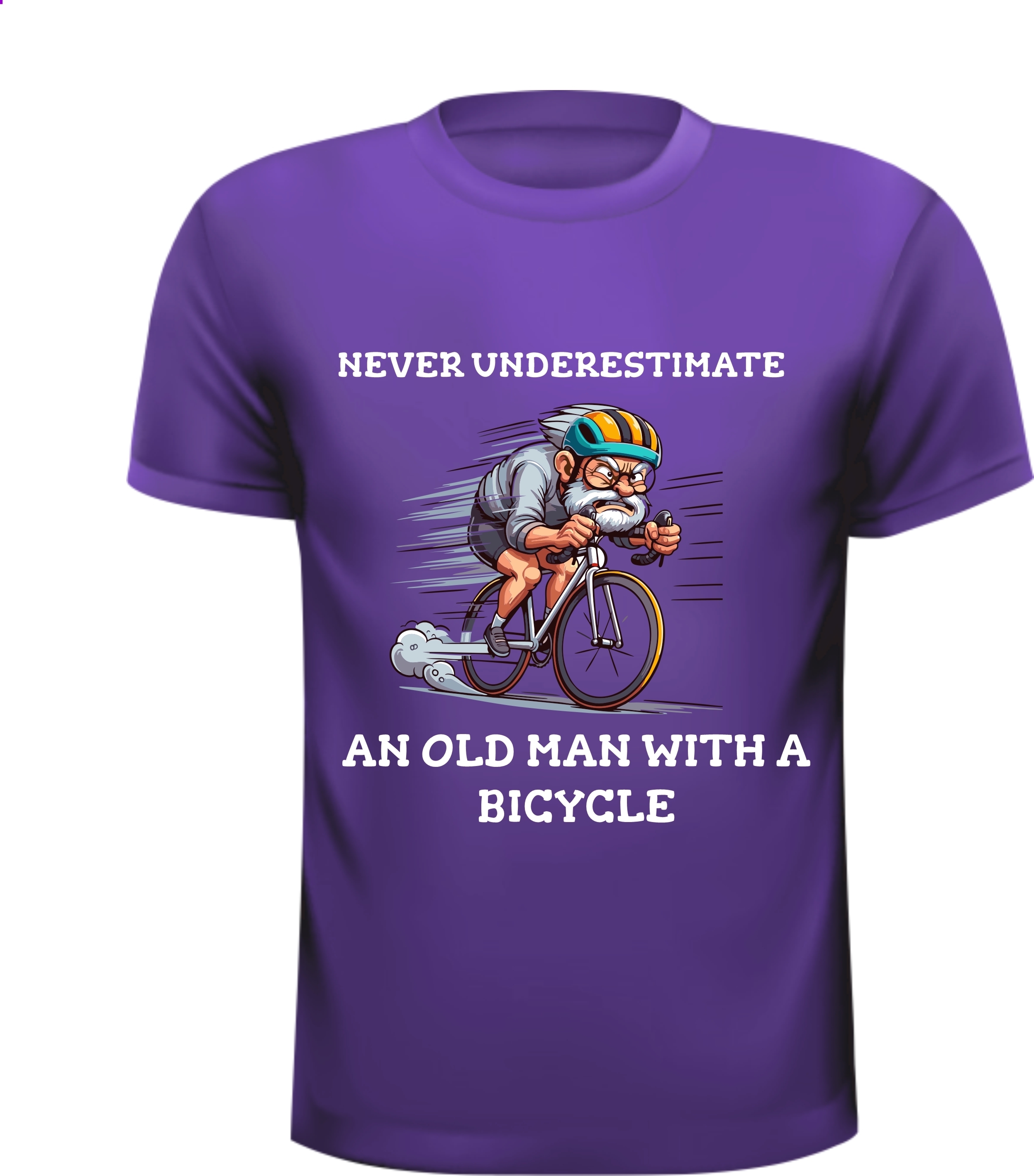 Shirtje never underestimate an old man with a bicycle! kado wielrenner