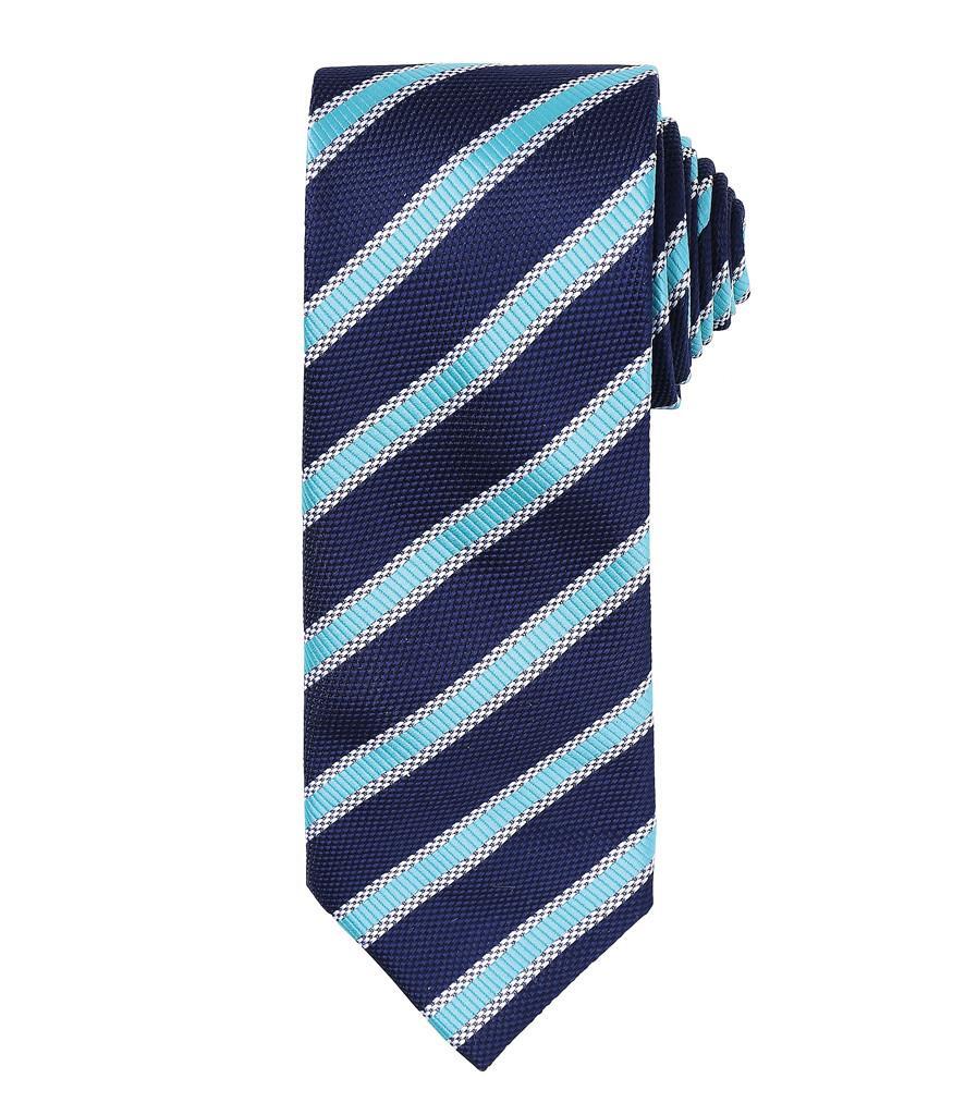 Elegante stropdassen voor hem navy/turquoise blue