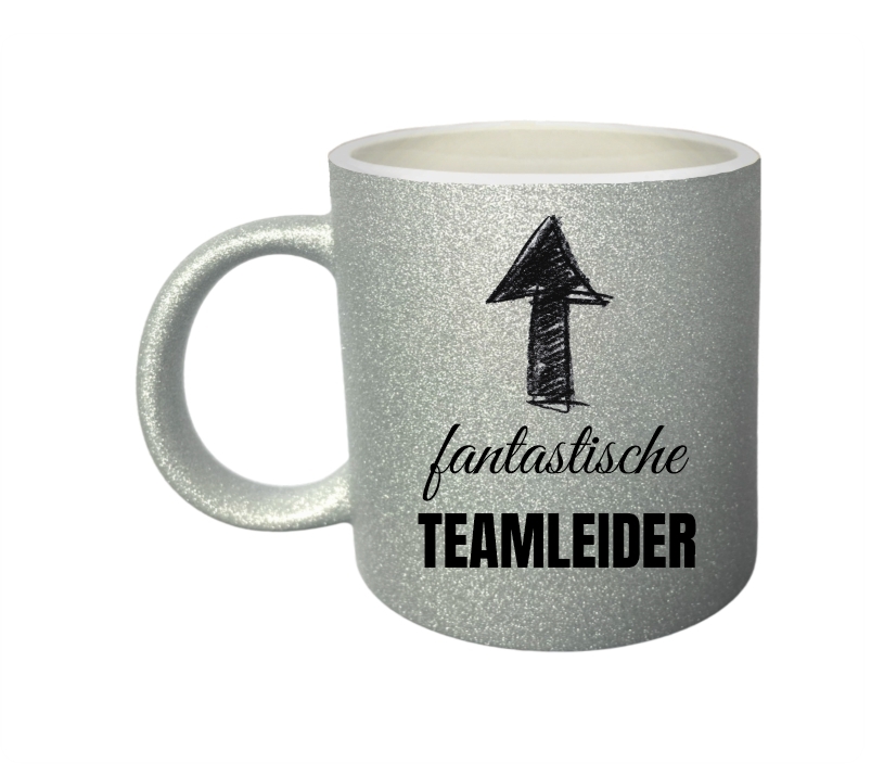 Beker in het glitter zilver stralend cadeau voor een fantastische teamleider