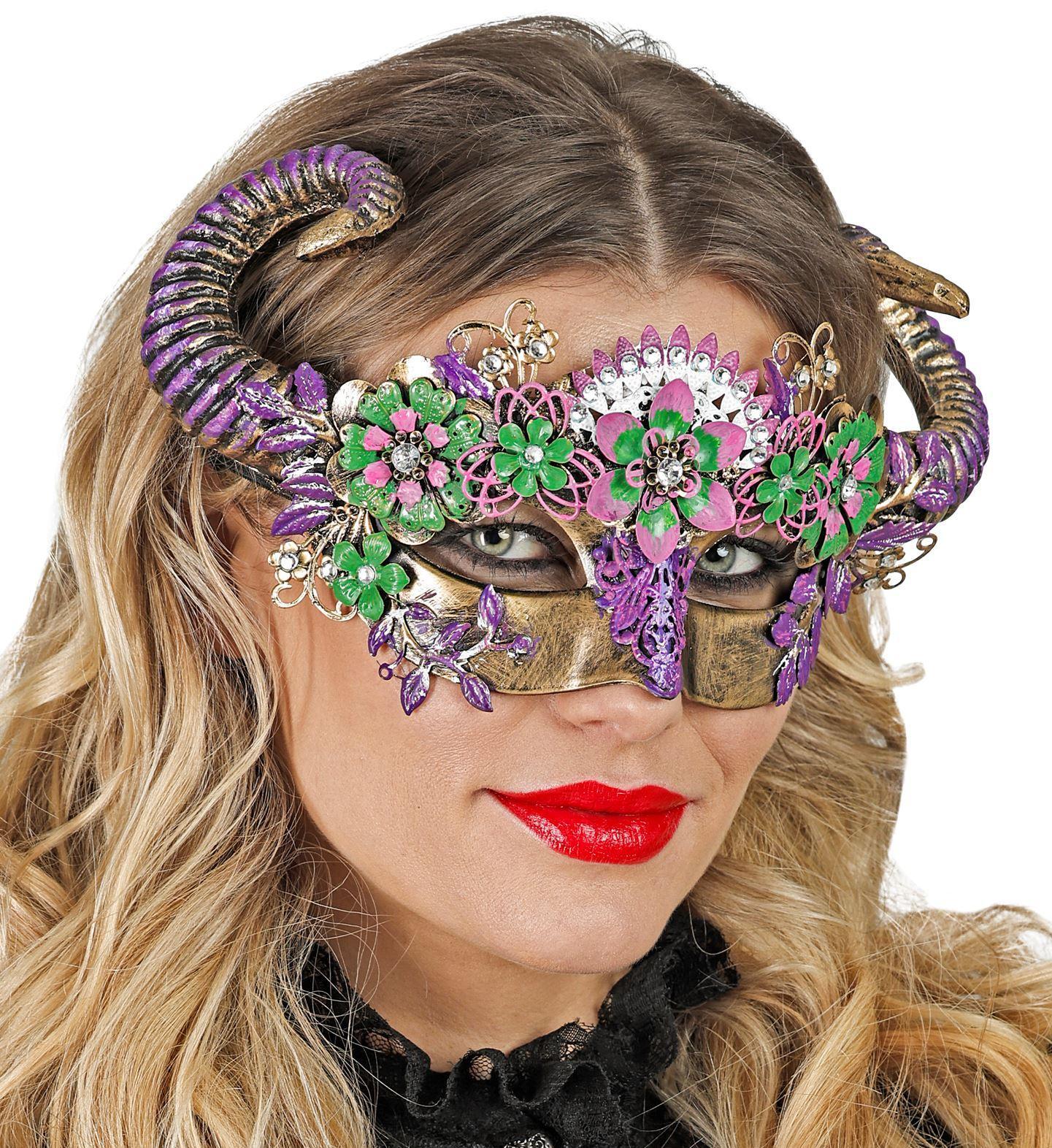 Oogmasker ram met bloemen